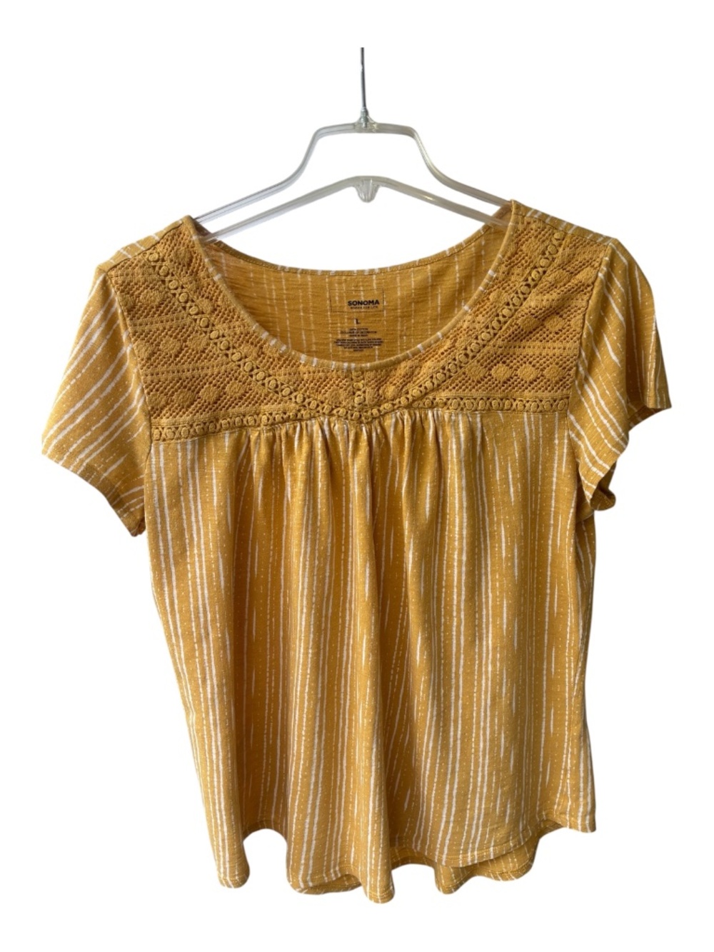Sonoma Golden Yellow Printed Top-Size L
